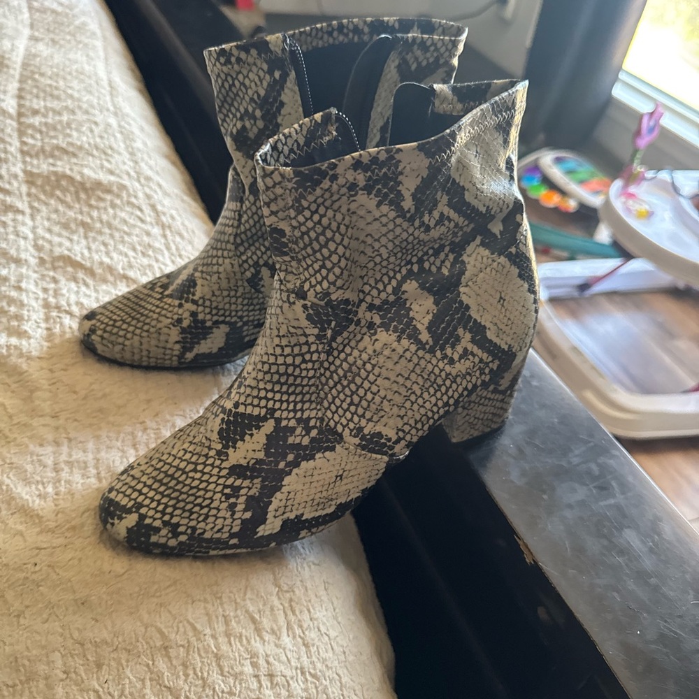 Time and Tru Snake Print Ankle Boots